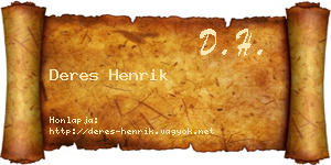 Deres Henrik névjegykártya